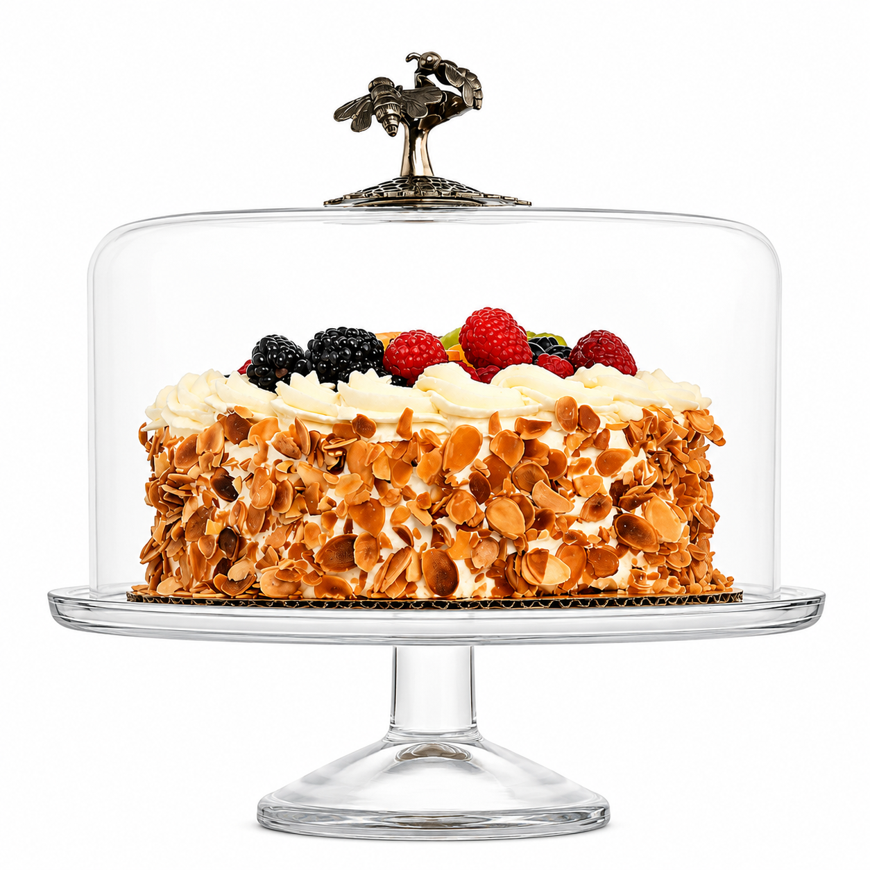 Honey Bee Glass Covered Cake / Dessert Stand