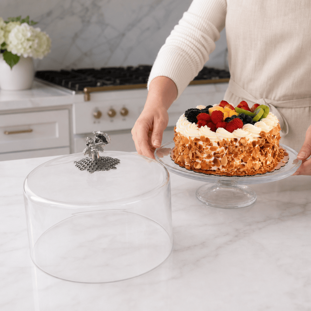 Honey Bee Glass Covered Cake / Dessert Stand 10