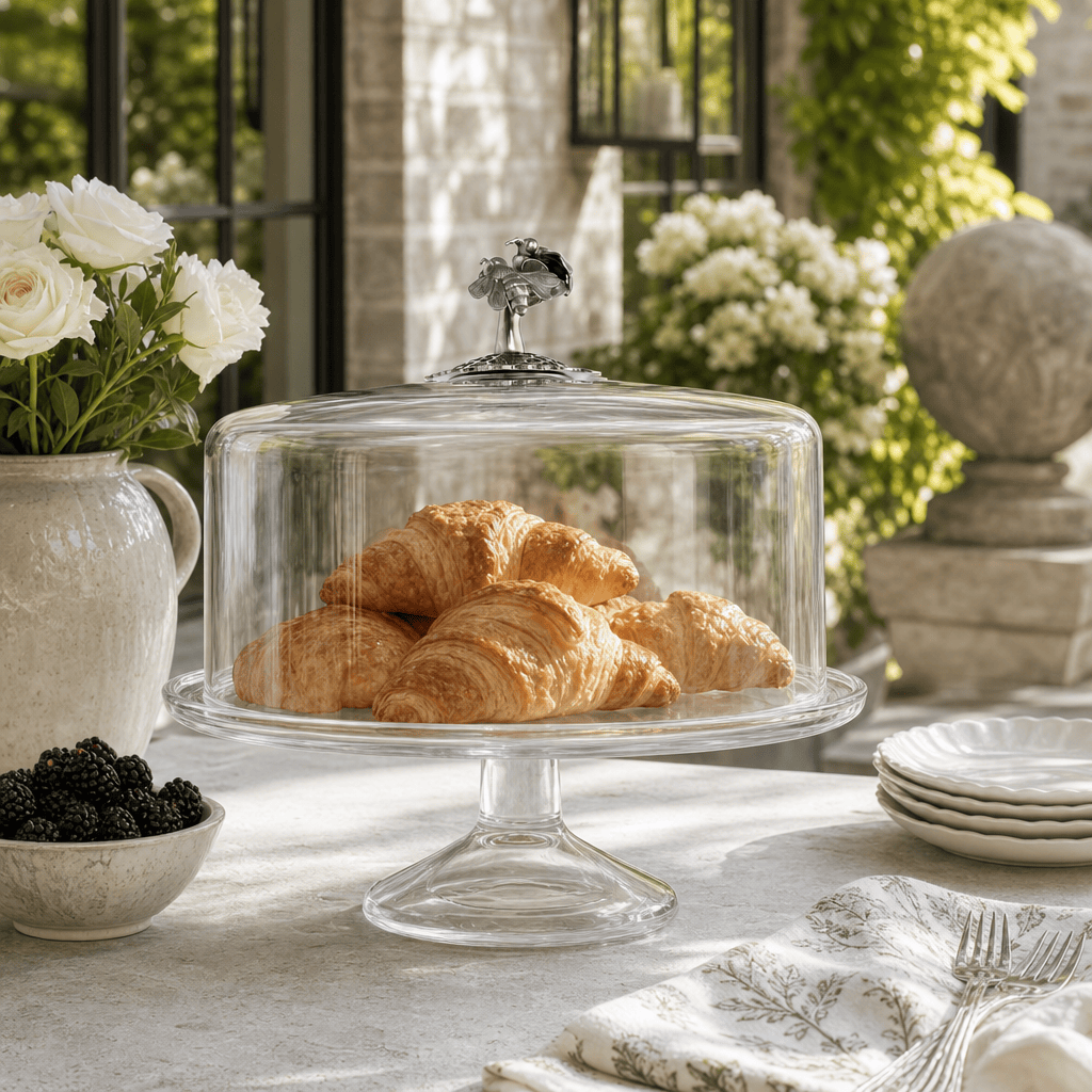 Honey Bee Glass Covered Cake / Dessert Stand 8