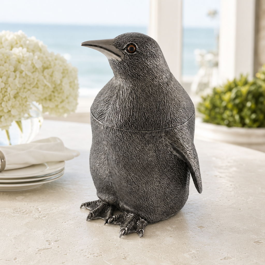 Pewter Penguin Ice Bucket 4