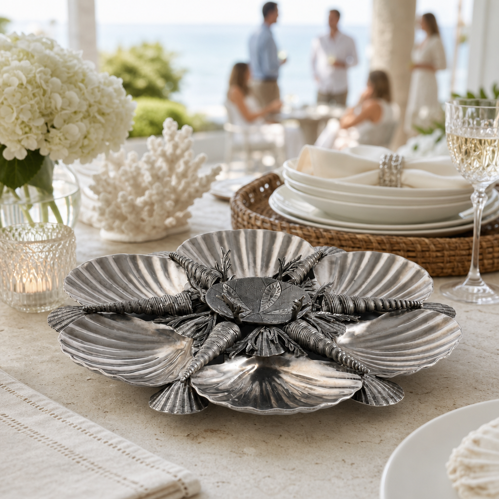 Pewter Marine Life Serving Tray 7