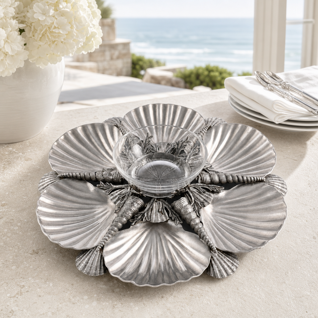 Pewter Marine Life Serving Tray 5