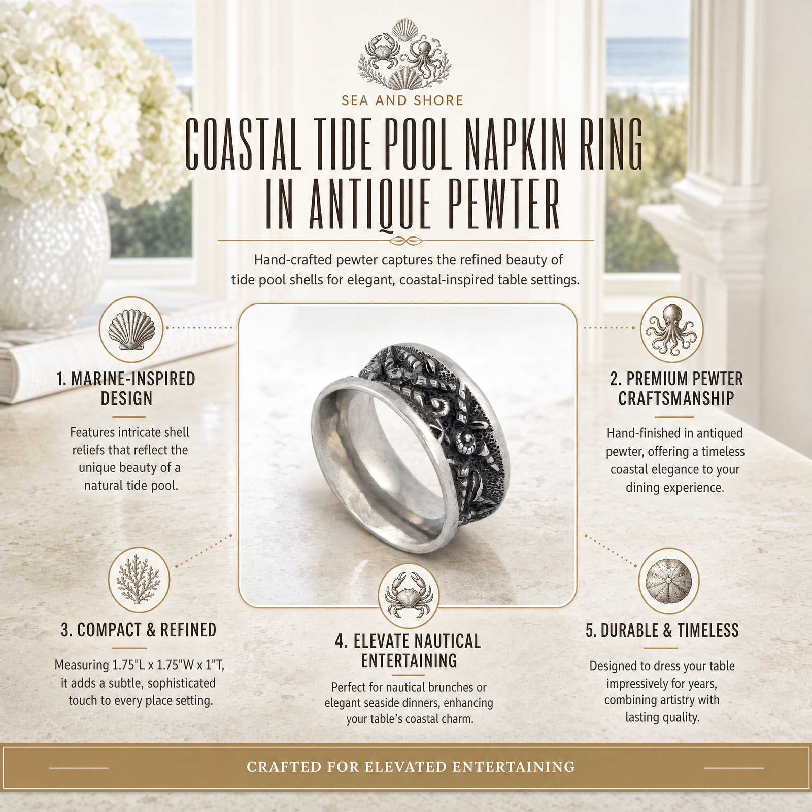 Coastal Tide Pool Napkin Ring 1