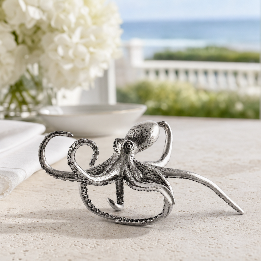 Pewter Octopus Napkin Ring 2