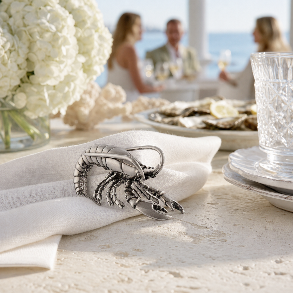 Pewter Prawn Napkin Ring 3