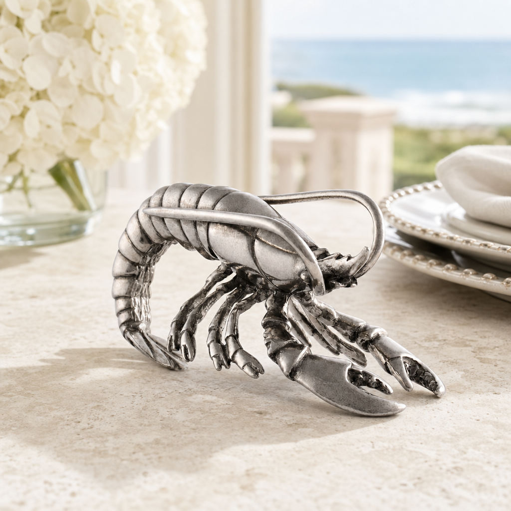 Pewter Prawn Napkin Ring 2