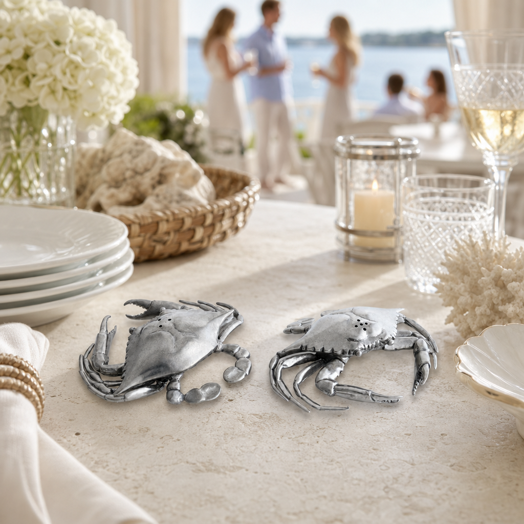 Pewter Blue Crabs Salt & Pepper Set 9