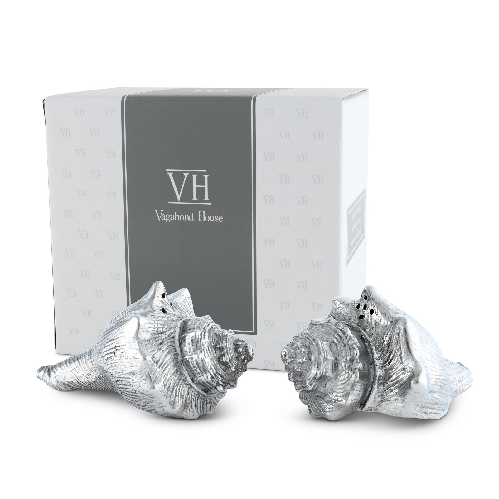 Pewter Conch Shells Salt & Pepper Set 10