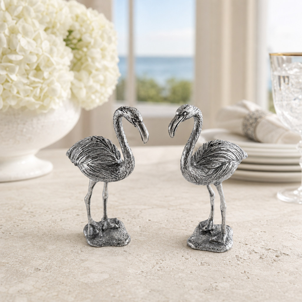 Pewter Flamingos Salt & Pepper Set 3