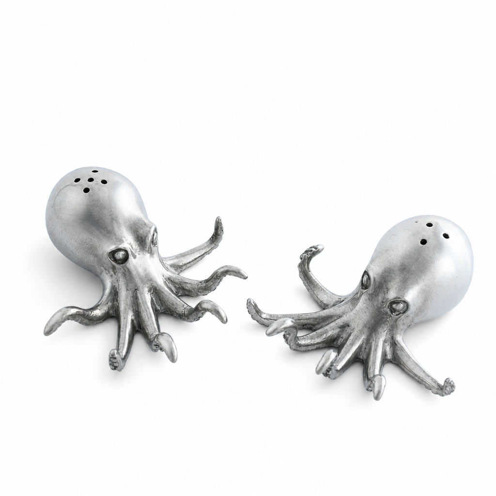 Pewter Octopus Salt & Pepper Set 10