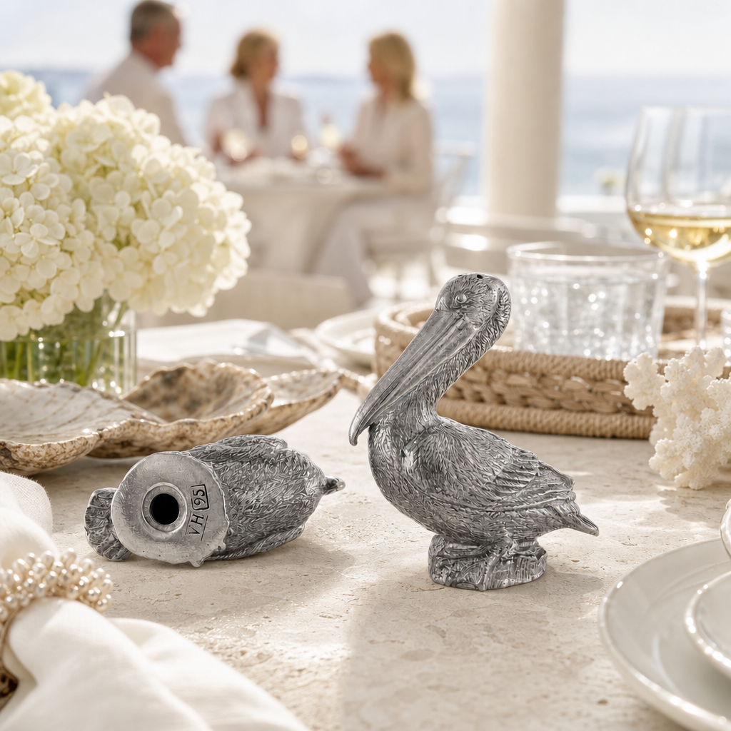 Pewter Pelicans Salt & Pepper Set 9