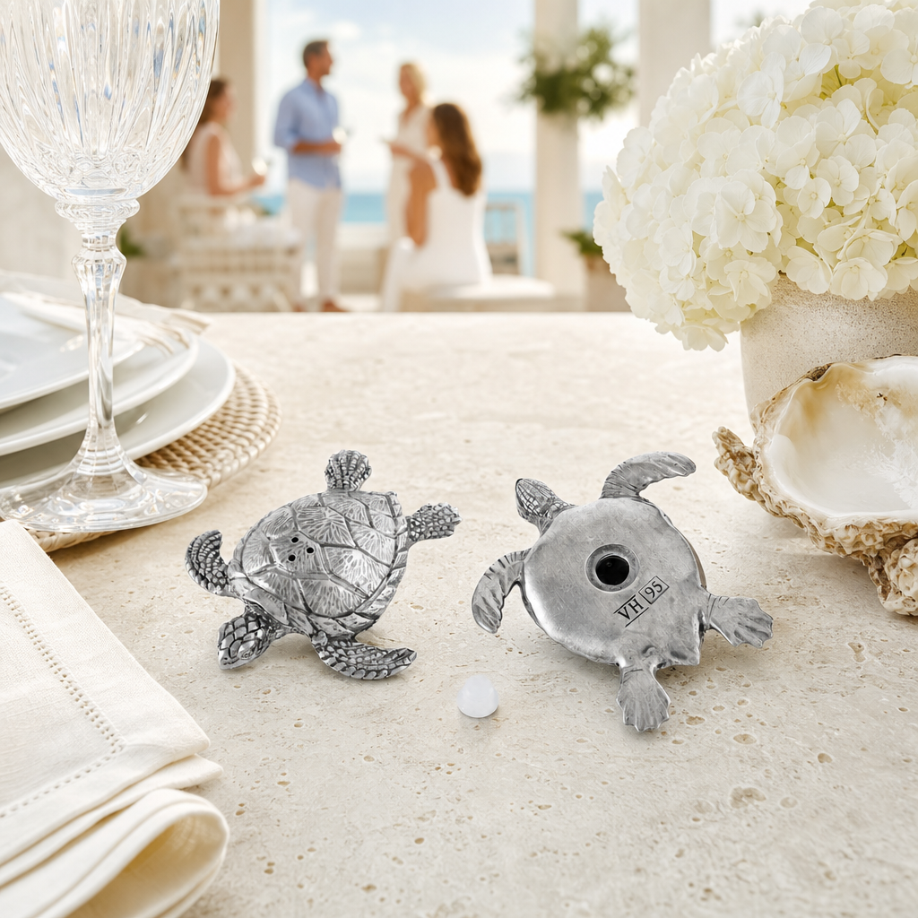 Pewter Sea Turtles Salt & Pepper Set 9