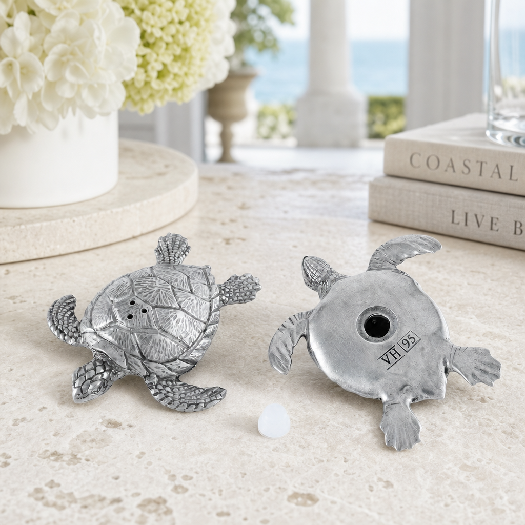 Pewter Sea Turtles Salt & Pepper Set 5