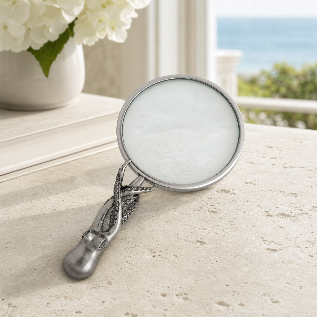 Pewter Octopus Handle Magnifier 4 inches 2