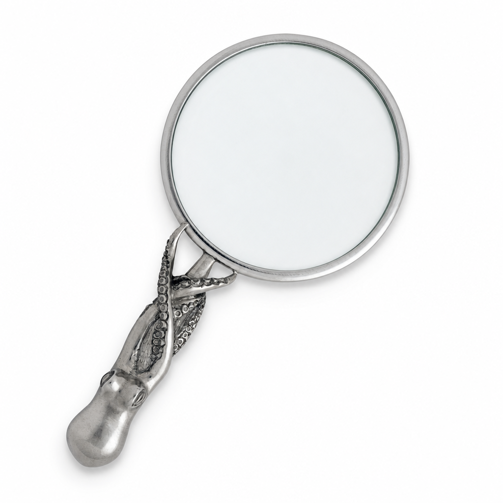 Pewter Octopus Handle Magnifier 4 inches 1