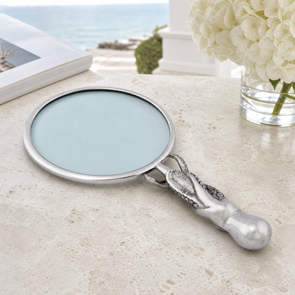Pewter Octopus Handle Magnifier 4 inches 5