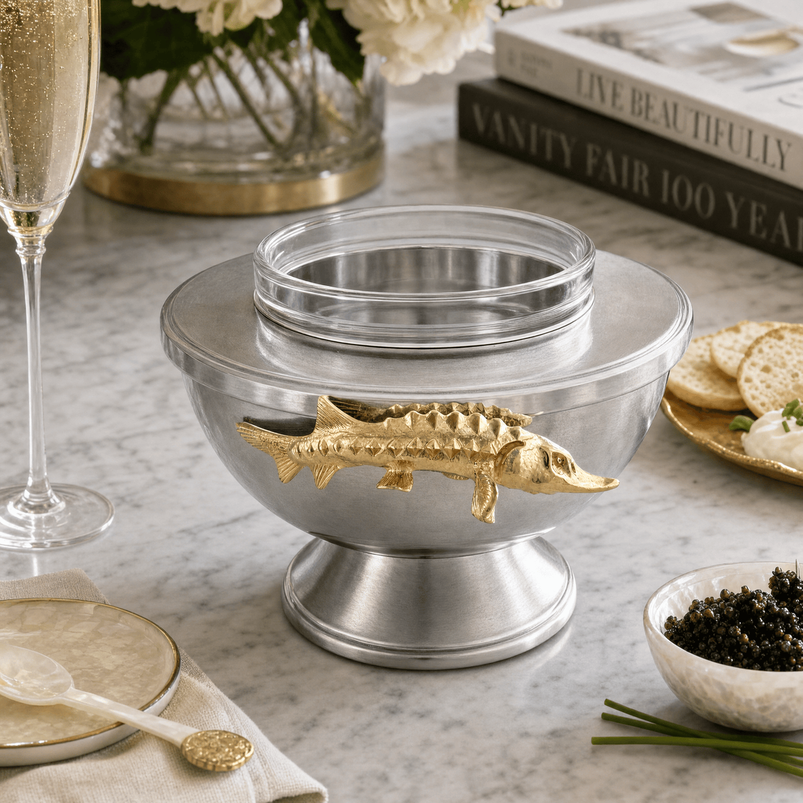 Gold Sturgeon Caviar Server 2