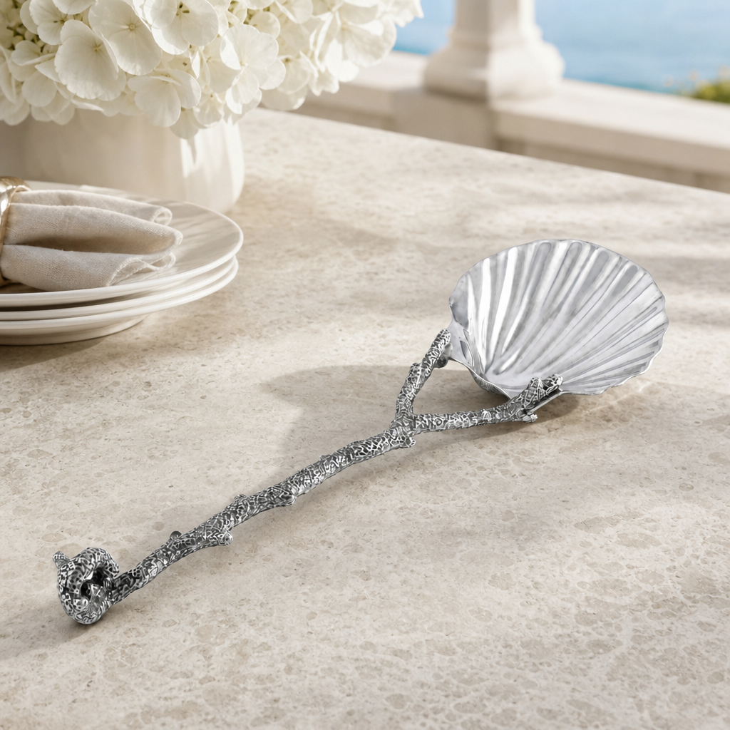 Scallop Shell Coral Serving Spoon 2
