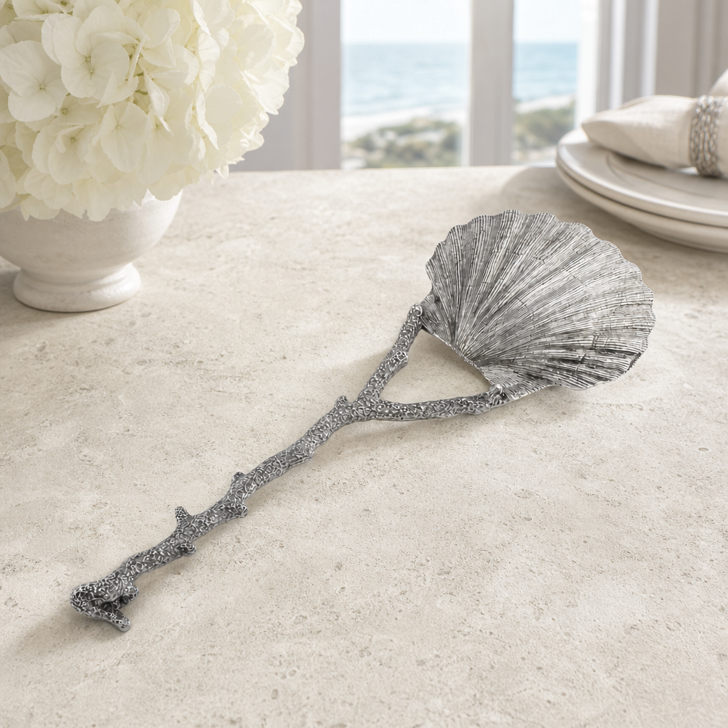 Scallop Shell Coral Serving Spoon 5