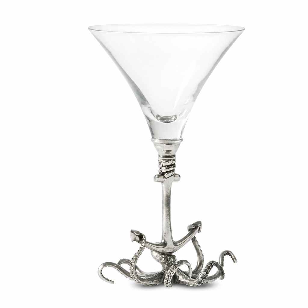 Octopus Pewter Stem Cocktail Glass 1