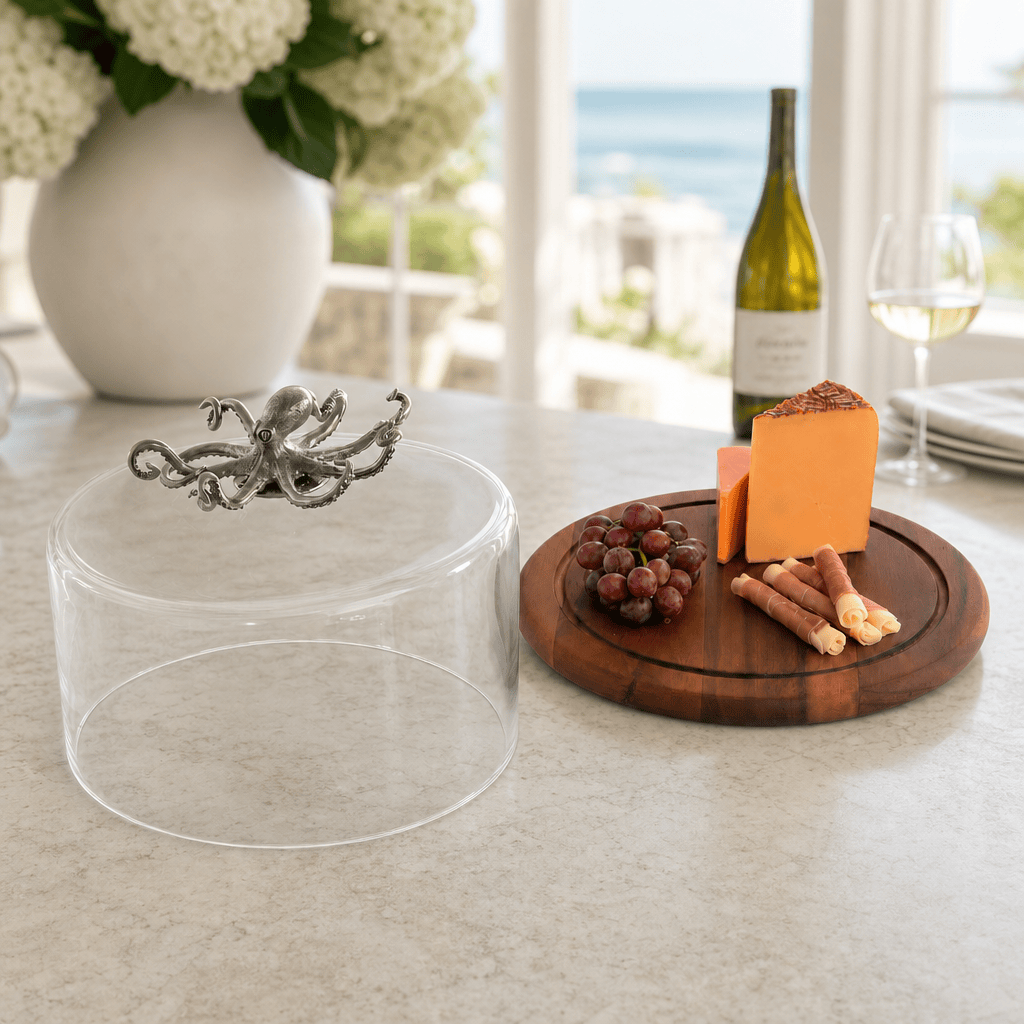 Octopus Glass Covered Cheese Wood Board 3