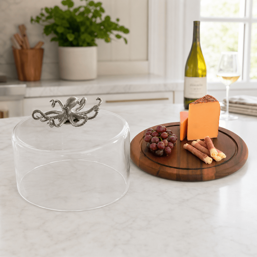 Octopus Glass Covered Cheese Wood Board 8