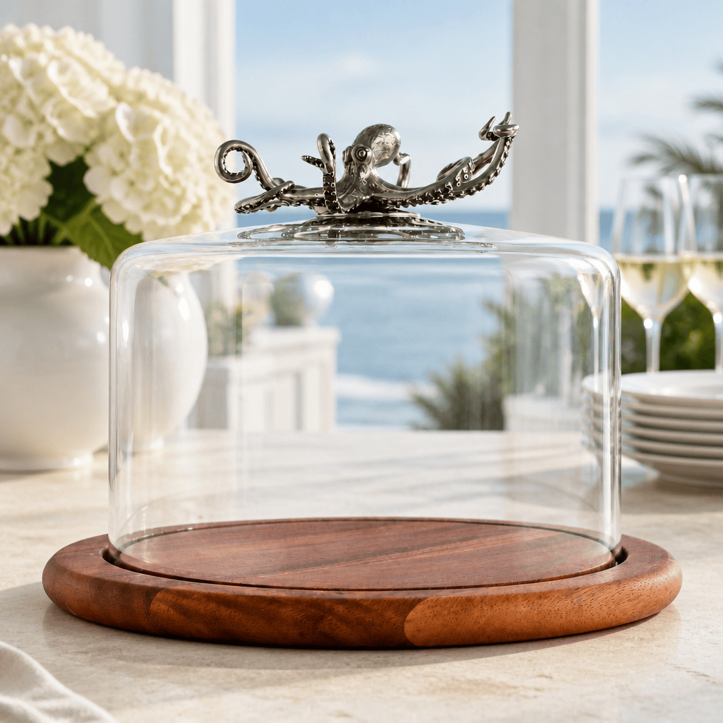 Octopus Glass Covered Cheese Wood Board 4