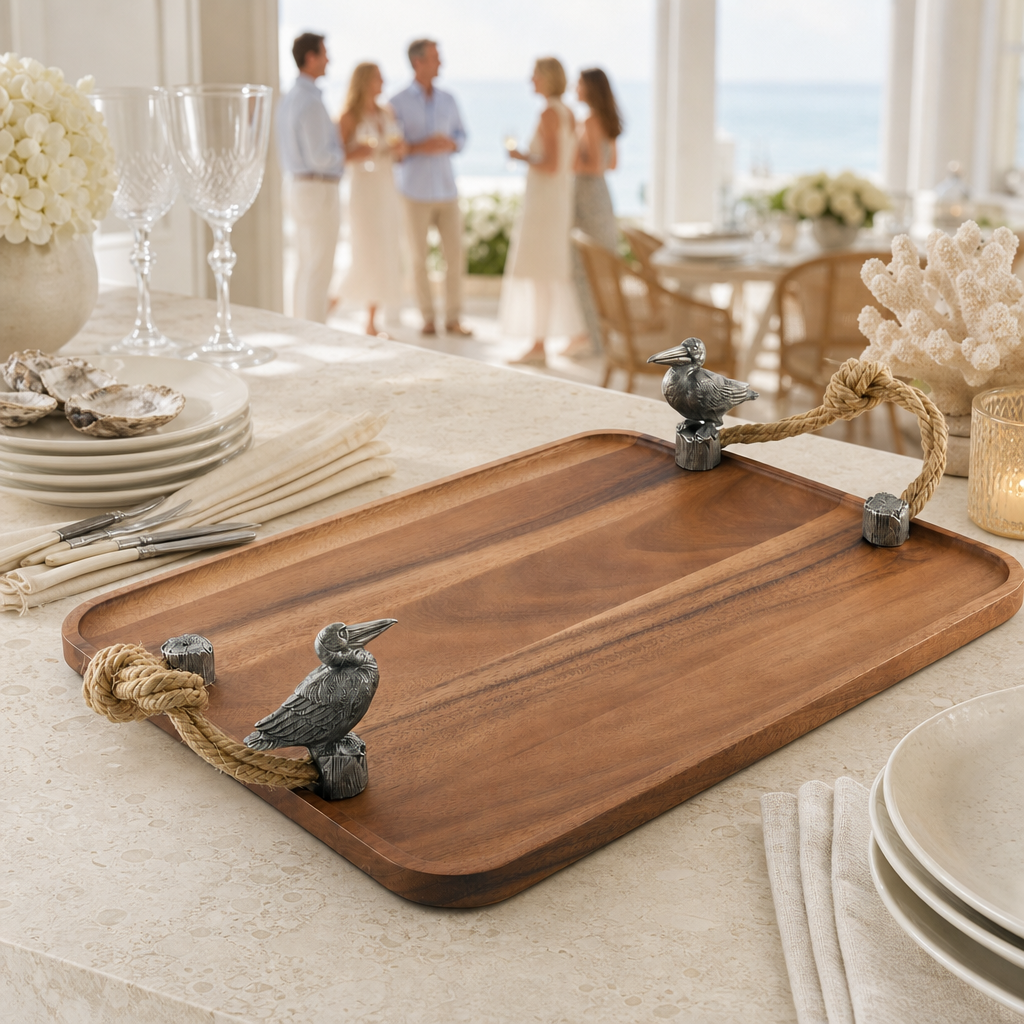 Pelican on pier Cheese Board 6