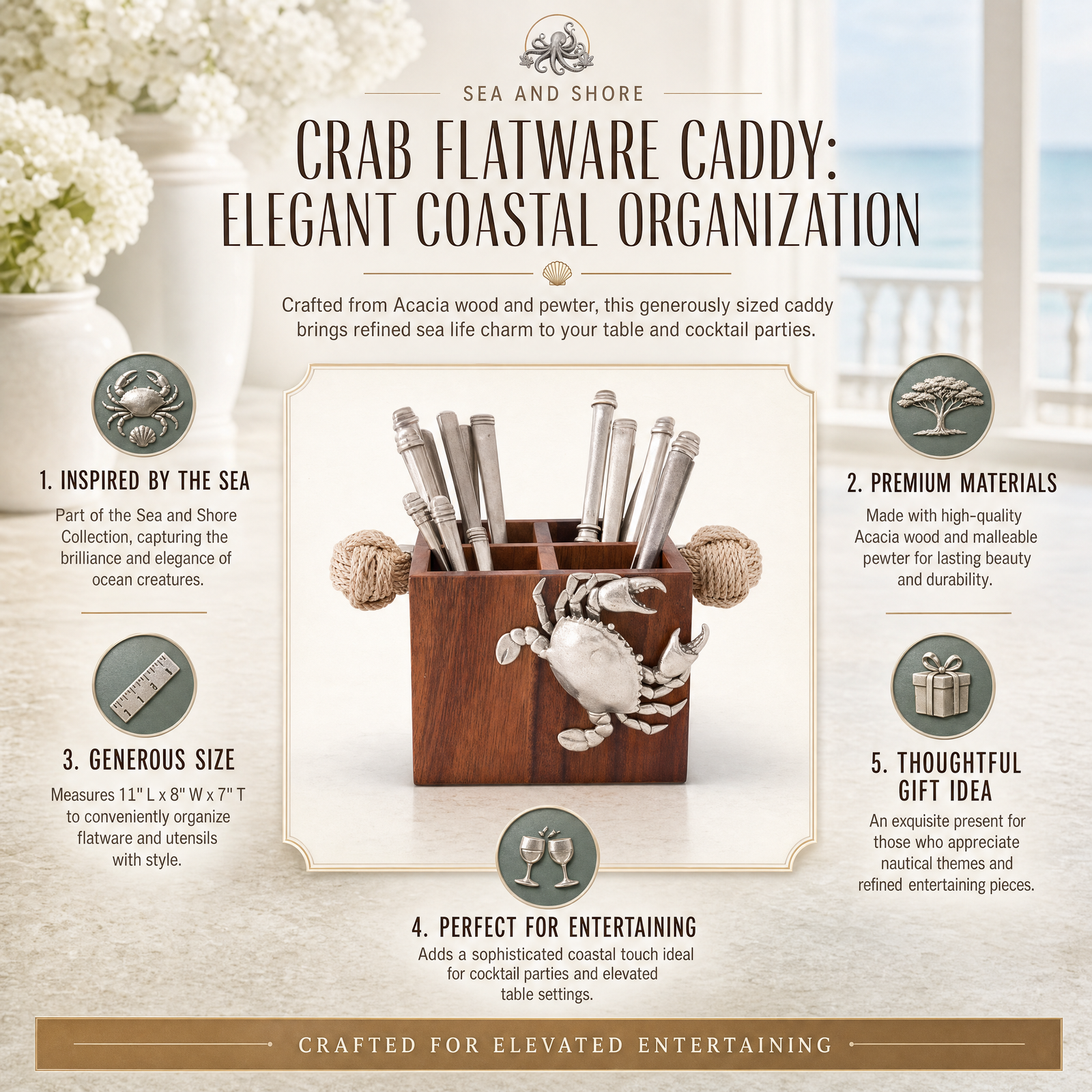 Crab Flatware Caddy 4