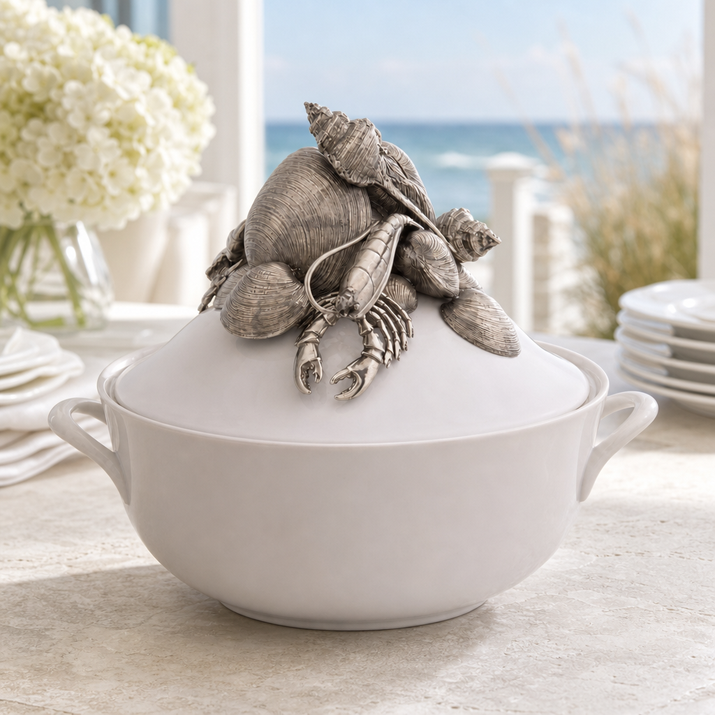 Marine Life Stoneware Soup Tureen 2