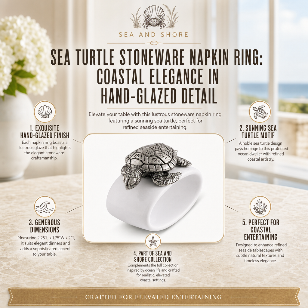 Sea Turtle Stoneware Napkin Ring 1