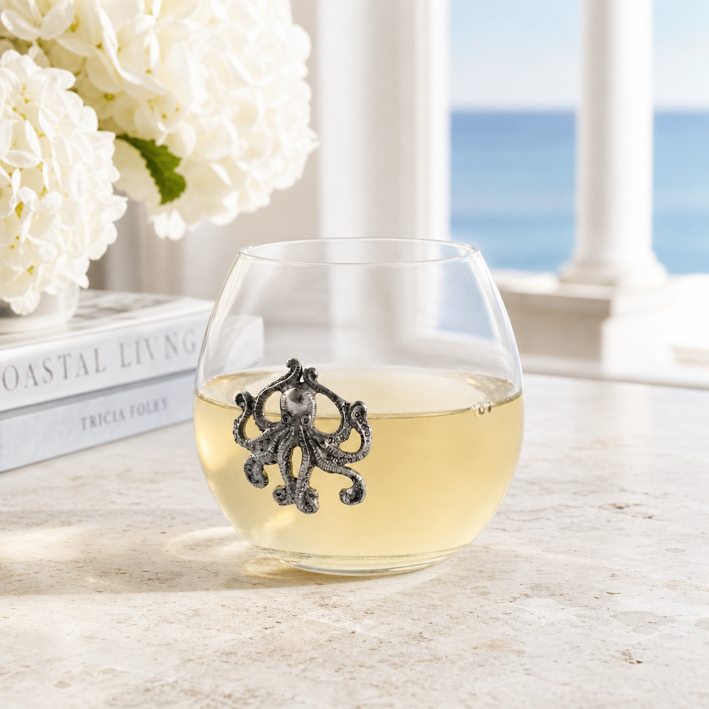 Octopus Stemless Wine Glass 3