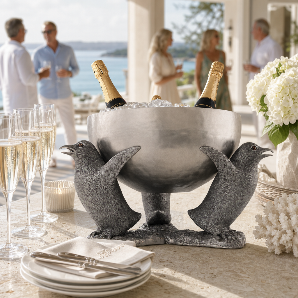 Pewter Penguin Ice Tub 3