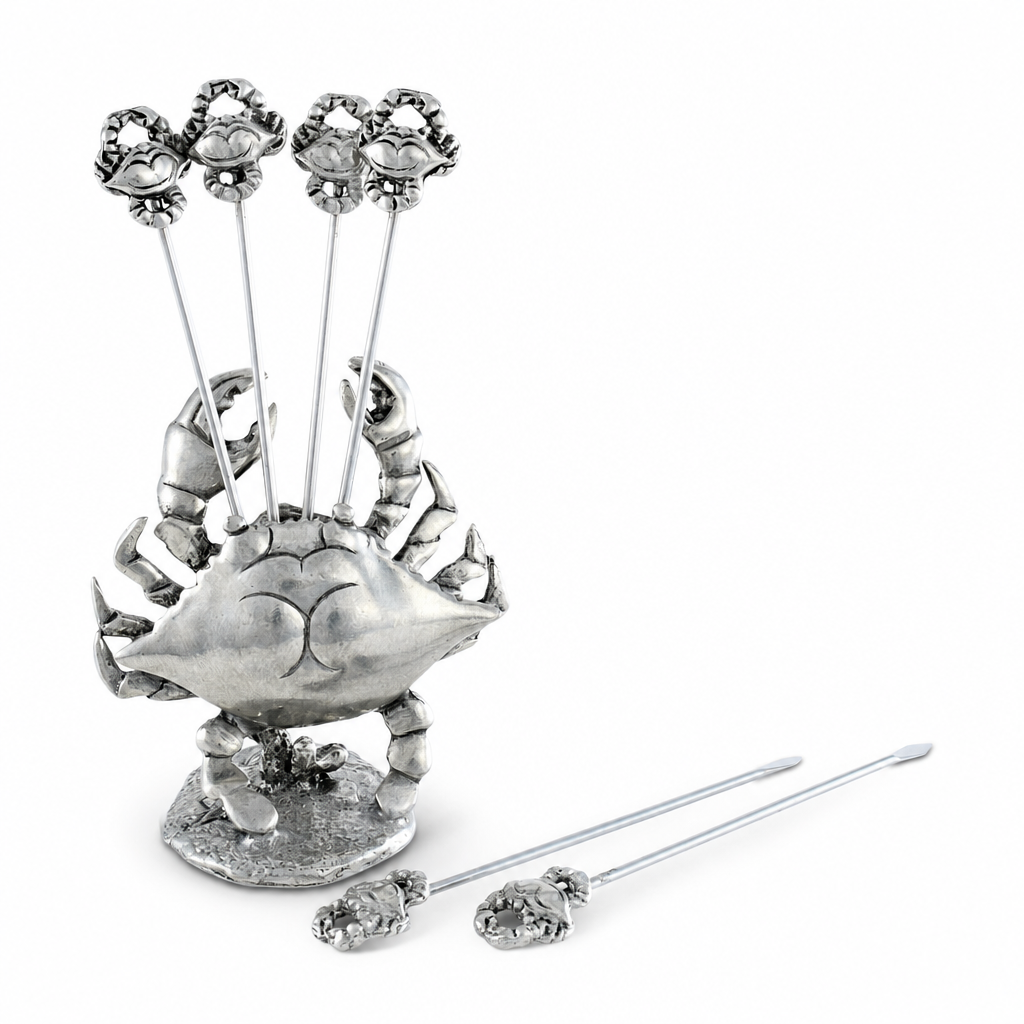 Pewter Blue Crab Cheese Pick Set 1