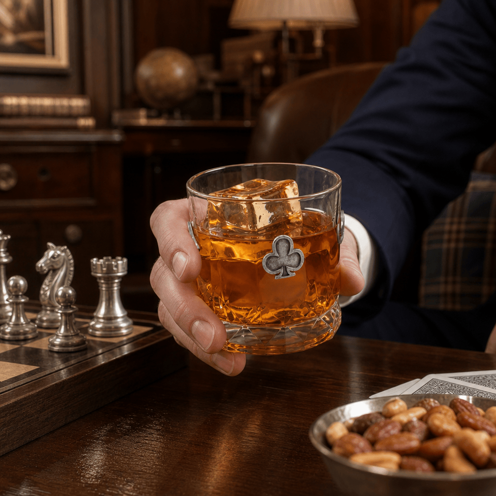 Gaming Suits Hatched Whiskey Glass 4