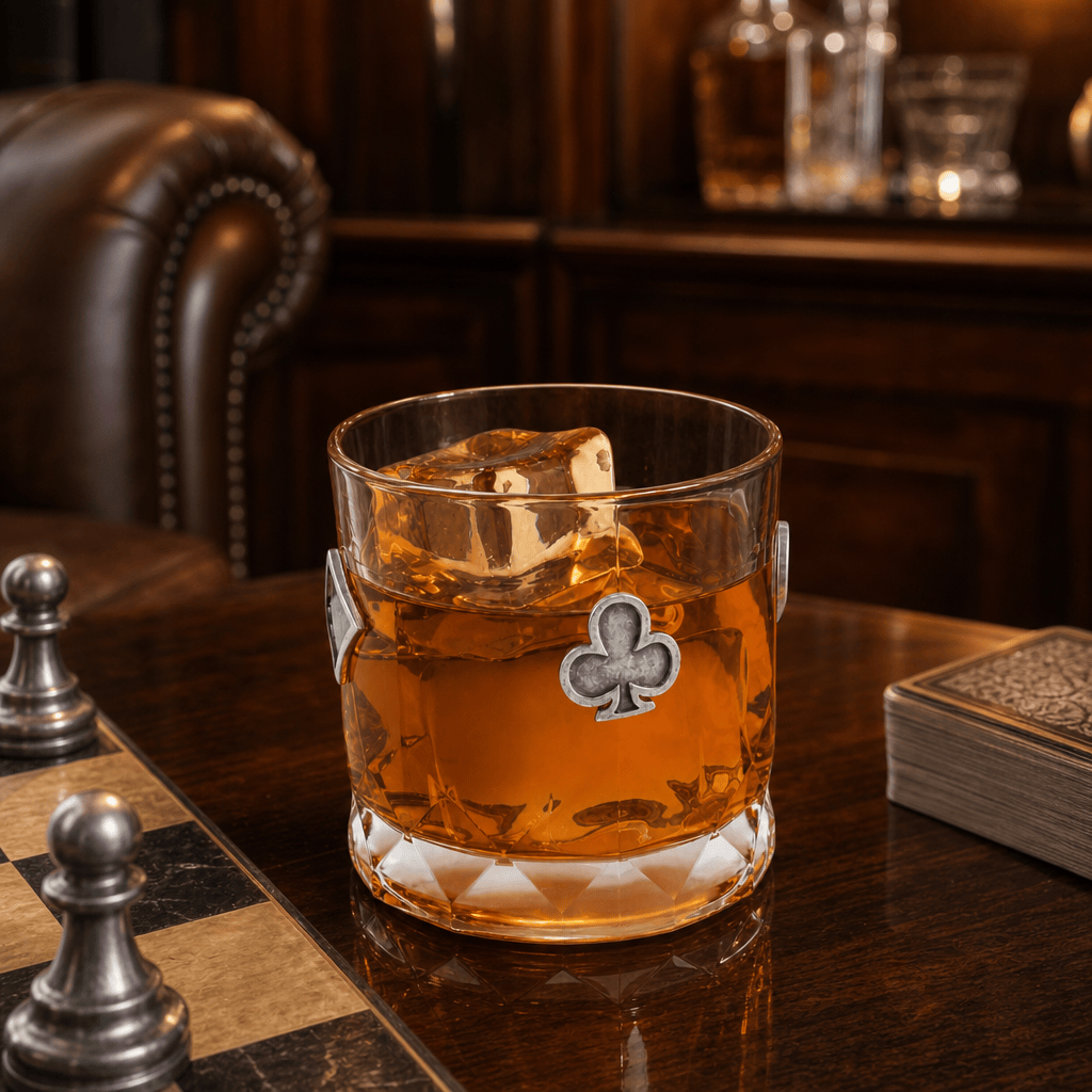 Gaming Suits Hatched Whiskey Glass 2