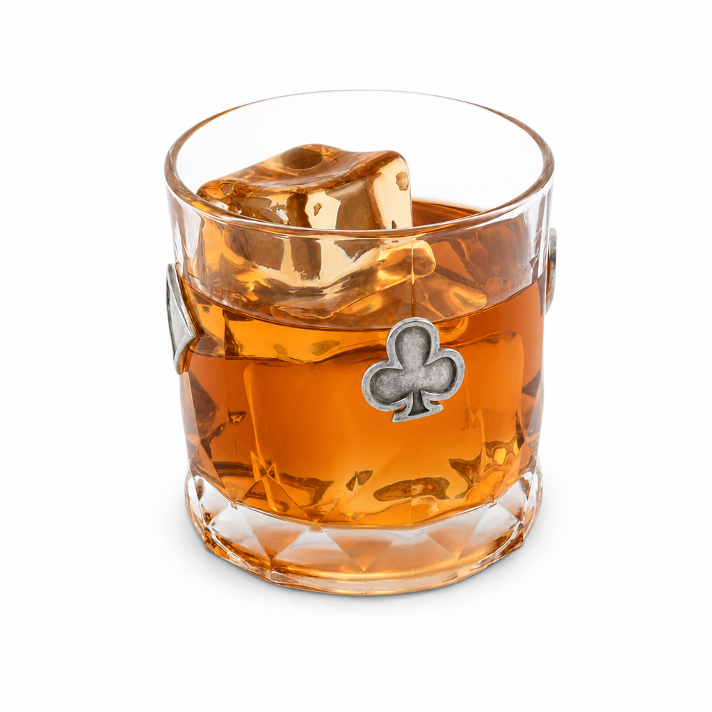 Gaming Suits Hatched Whiskey Glass 1