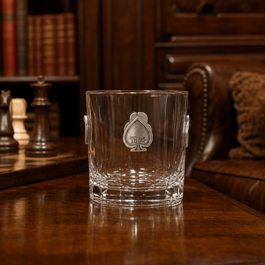 Gaming Suits Hatched Whiskey Glass 3
