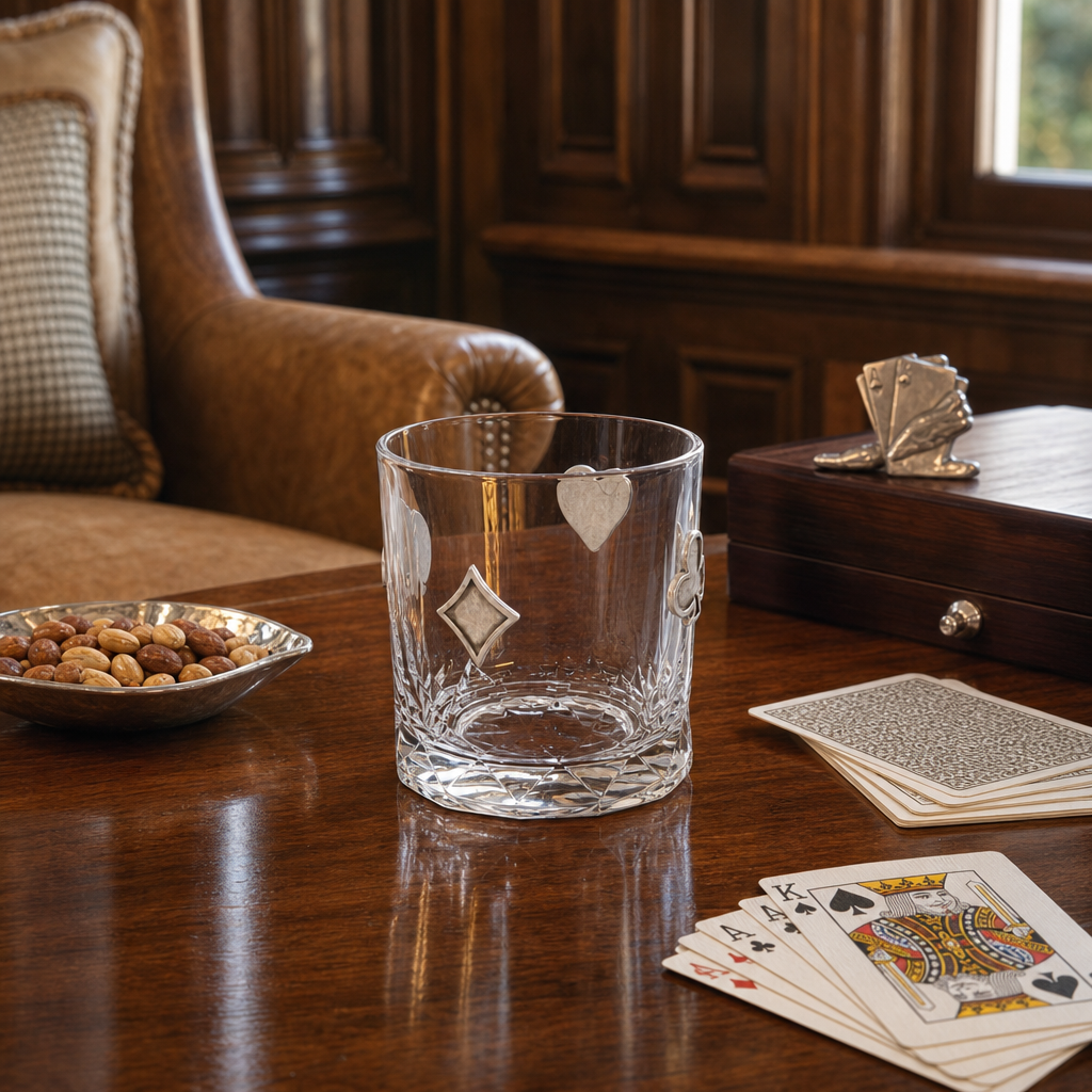 Gaming Suits Hatched Whiskey Glass 6