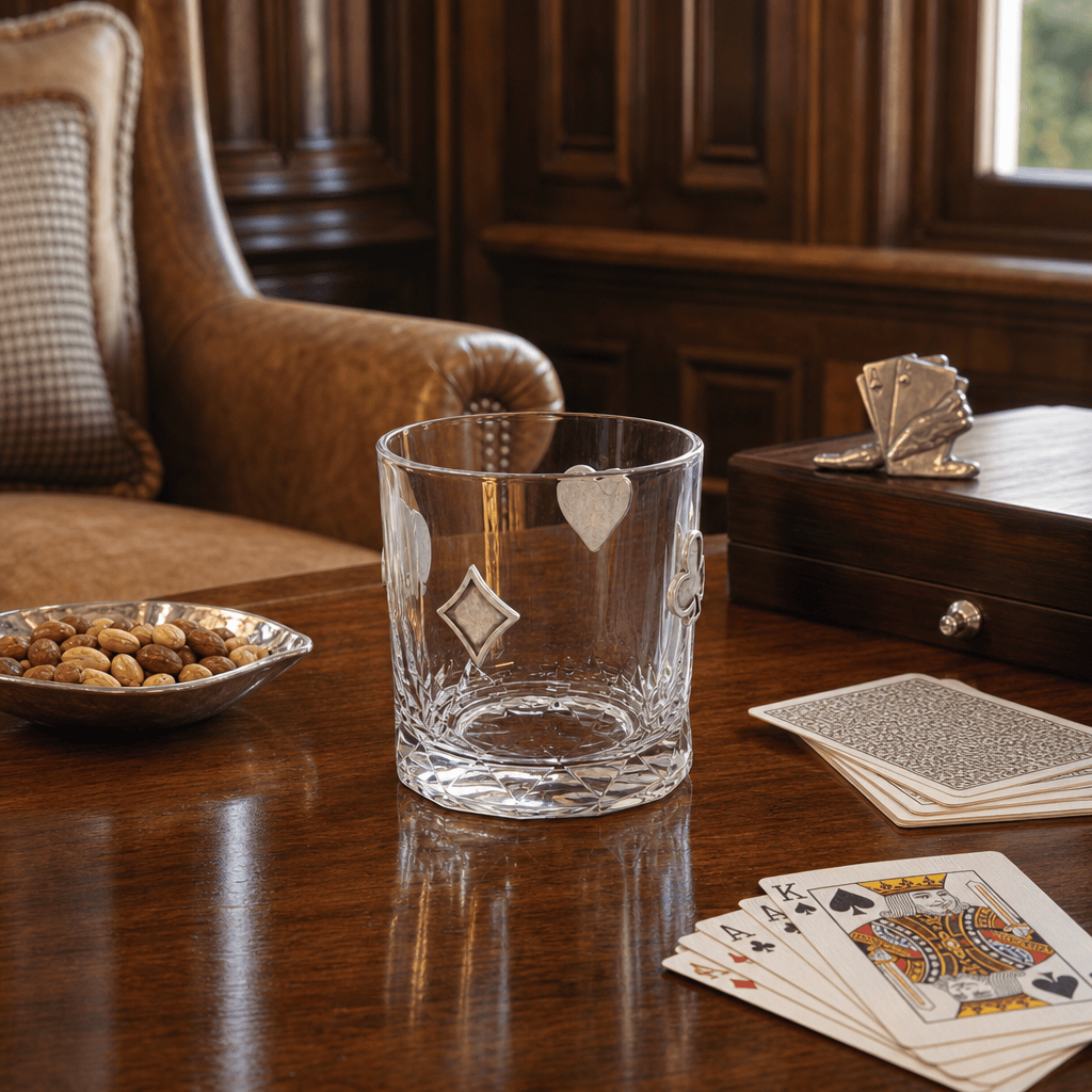 Gaming Suits Hatched Whiskey Glass 6