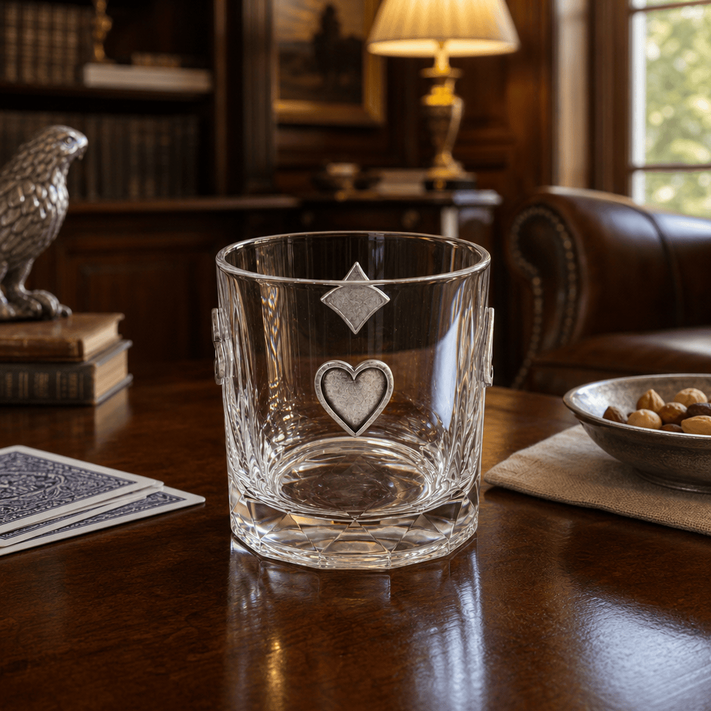 Gaming Suits Hatched Whiskey Glass 7