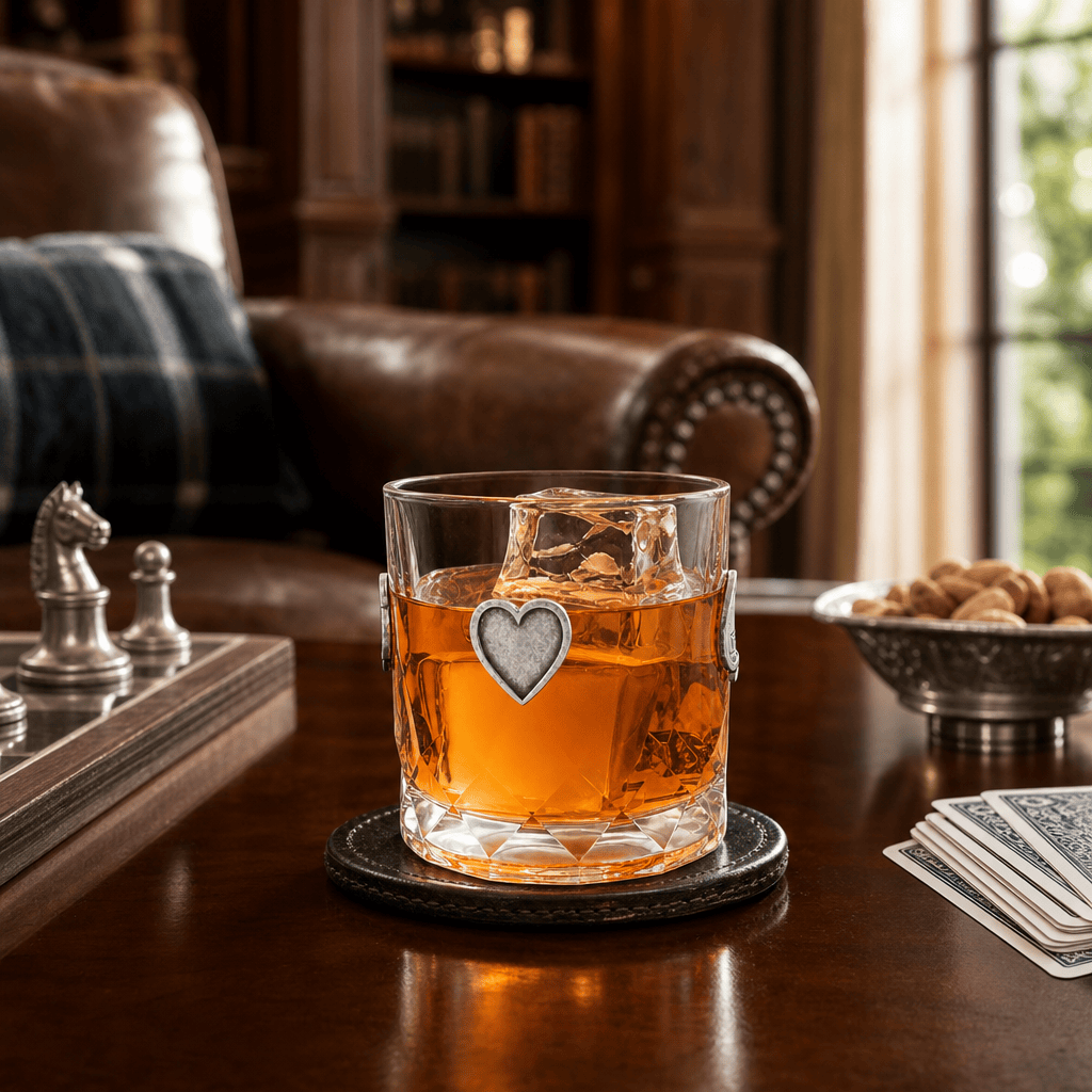 Gaming Suits Hatched Whiskey Glass 9
