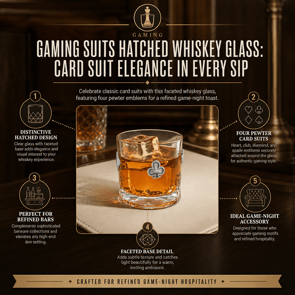 Gaming Suits Hatched Whiskey Glass 11