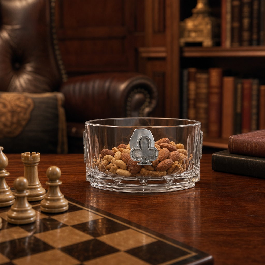 Gaming Suits Hatched Glass Nut Bowl 2