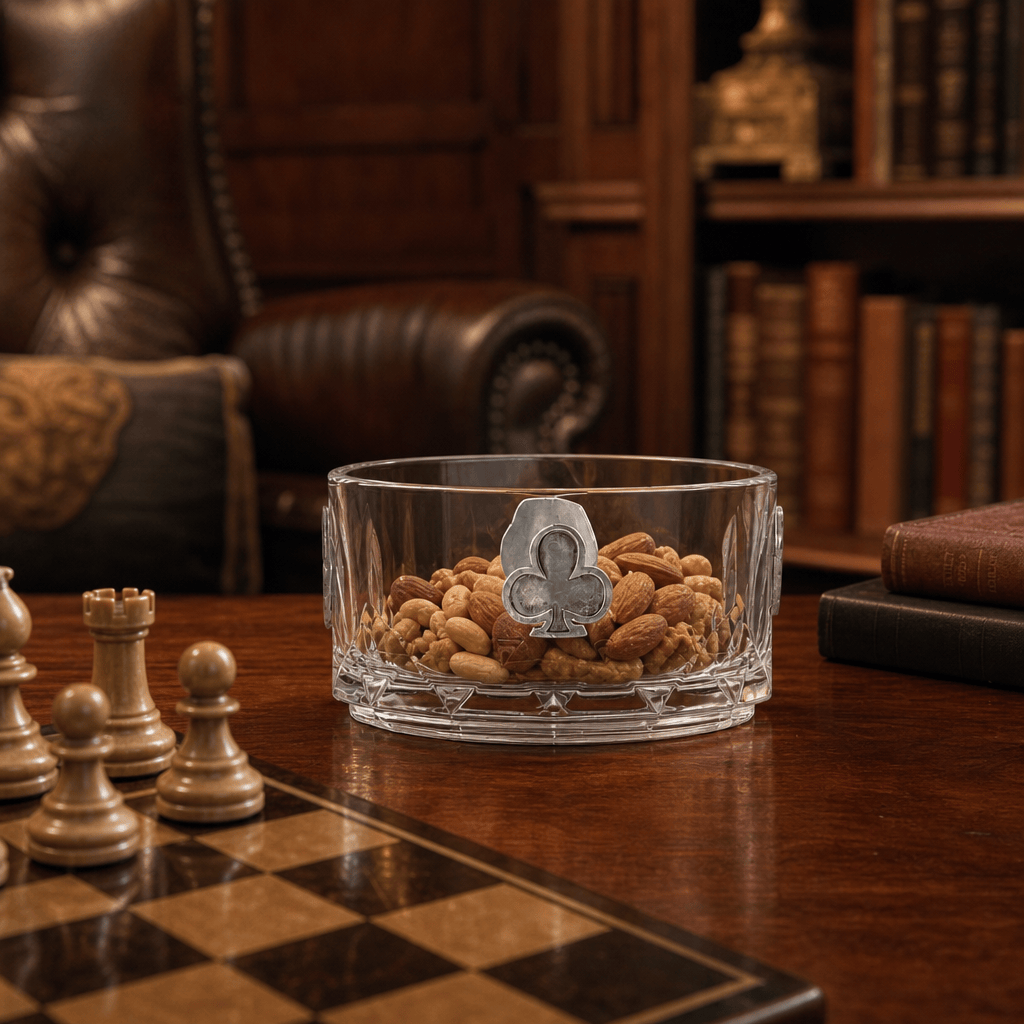 Gaming Suits Hatched Glass Nut Bowl 2