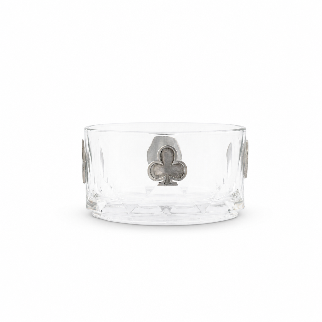 Gaming Suits Hatched Glass Nut Bowl 1