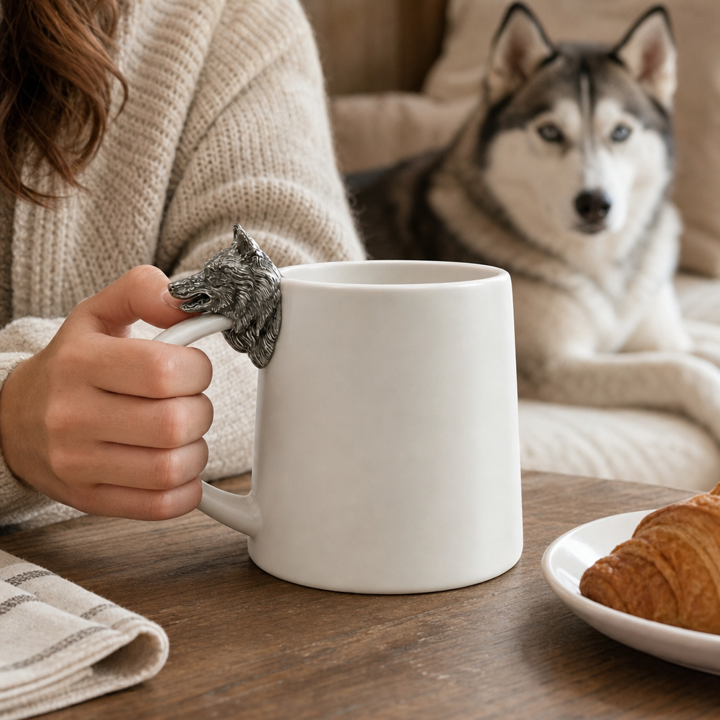 Siberian Husky Stoneware Coffee Cup 4