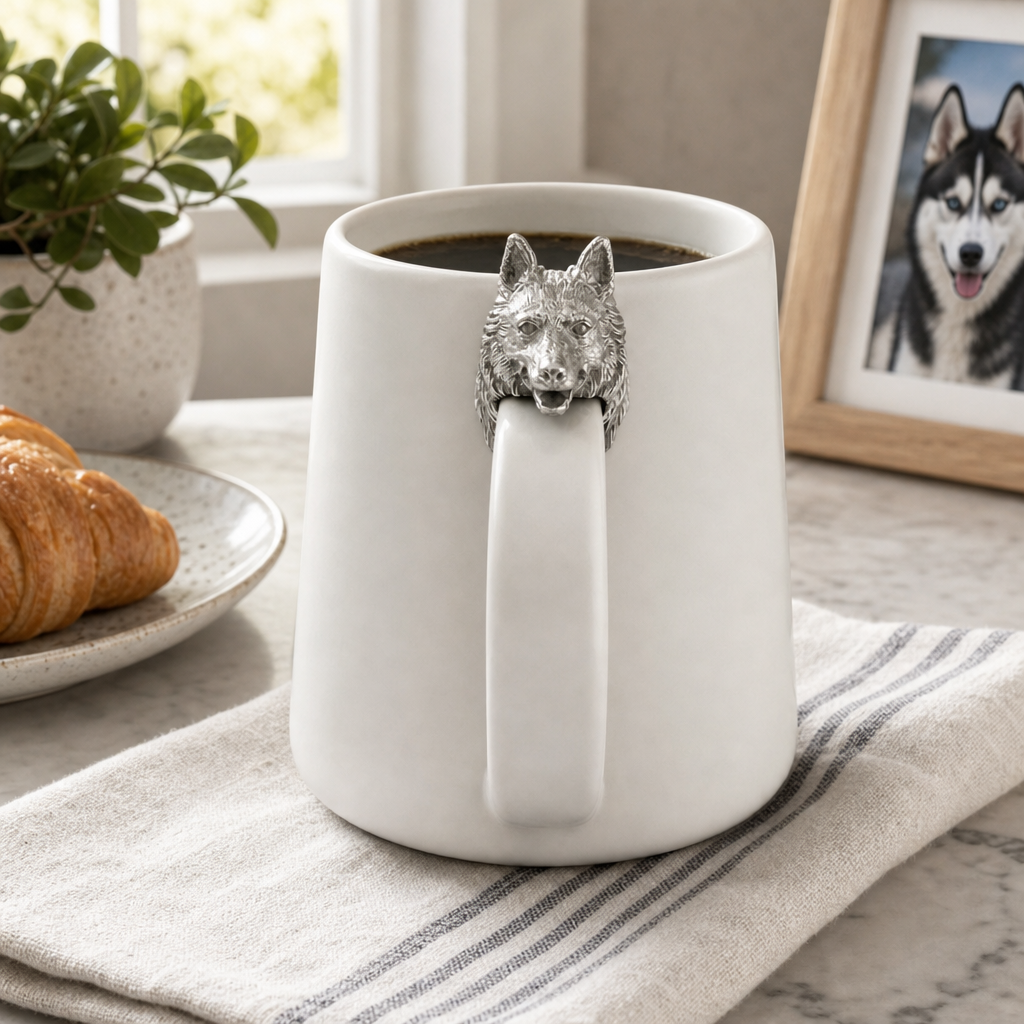 Siberian Husky Stoneware Coffee Cup 5