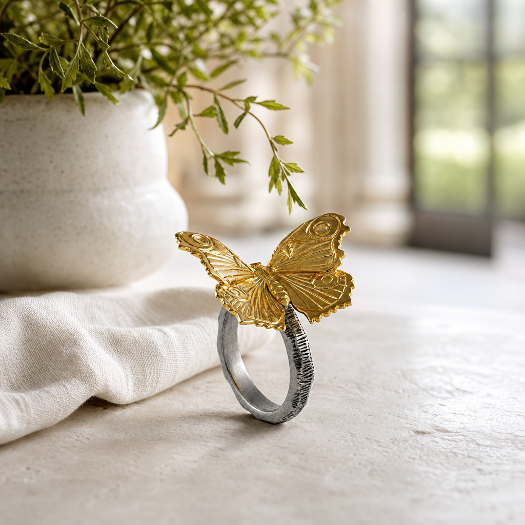 Gold Butterfly Napkin Ring 2