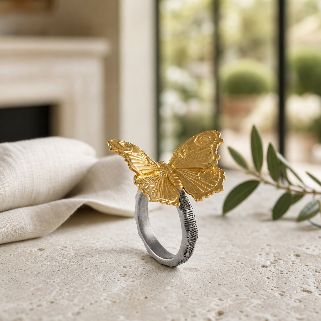 Gold Butterfly Napkin Ring 2